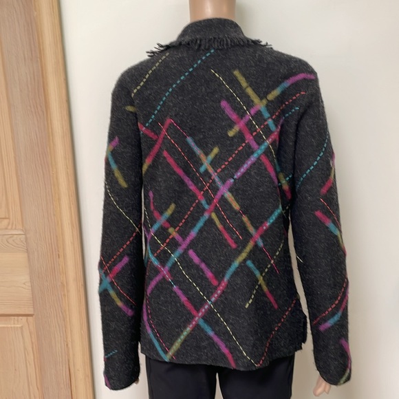 Susan Bristol boiled wool cardigan blazer medium - Picture 4 of 6